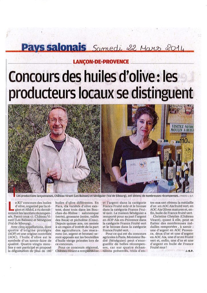 mas sénéguier producteur huile d'olives en Provence